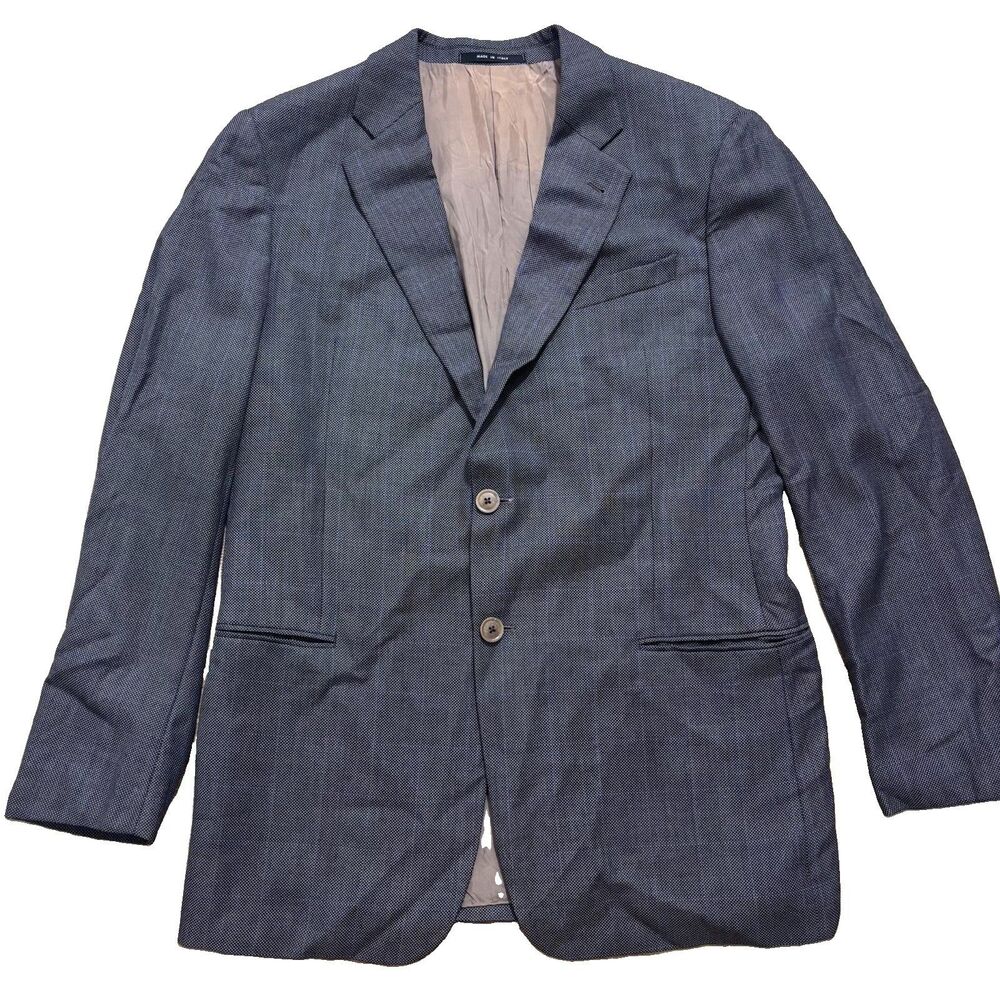 Armani Collezioni Blazer Men's 44L Brown Birdseye Wool Italy Old Money Luxury